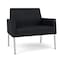 Lesro Mystic Lounge Reception Bariatric Chair, Silver, MD Black Upholstery ML1401 - alternate 1